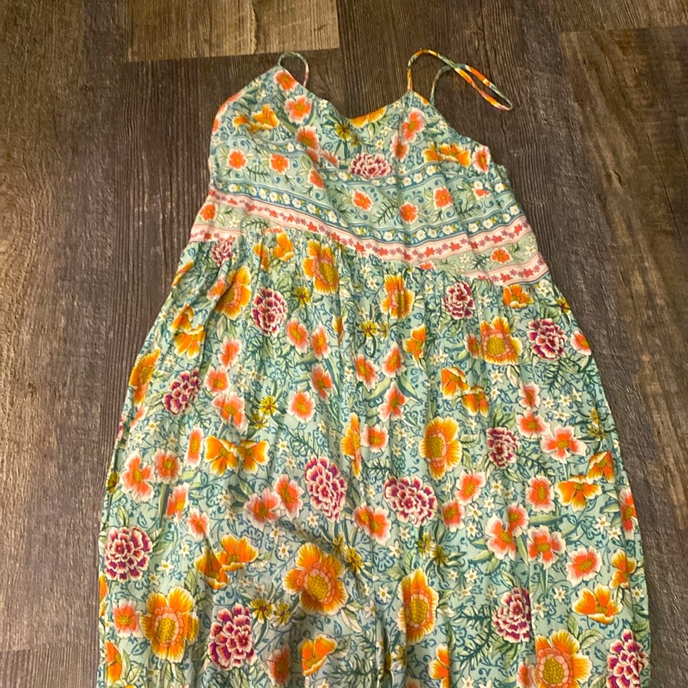 Floral print bohemian wide leg jumpsuit